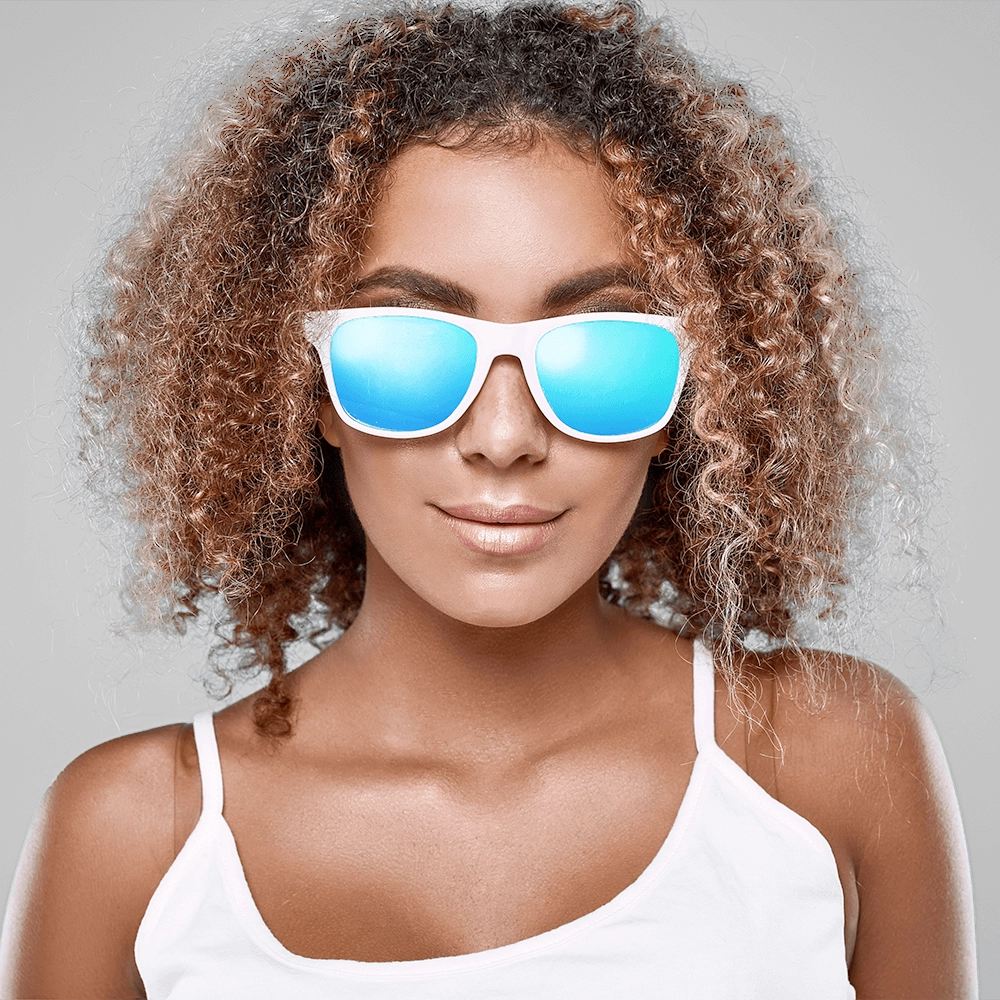 Lady wearing dental eyewear