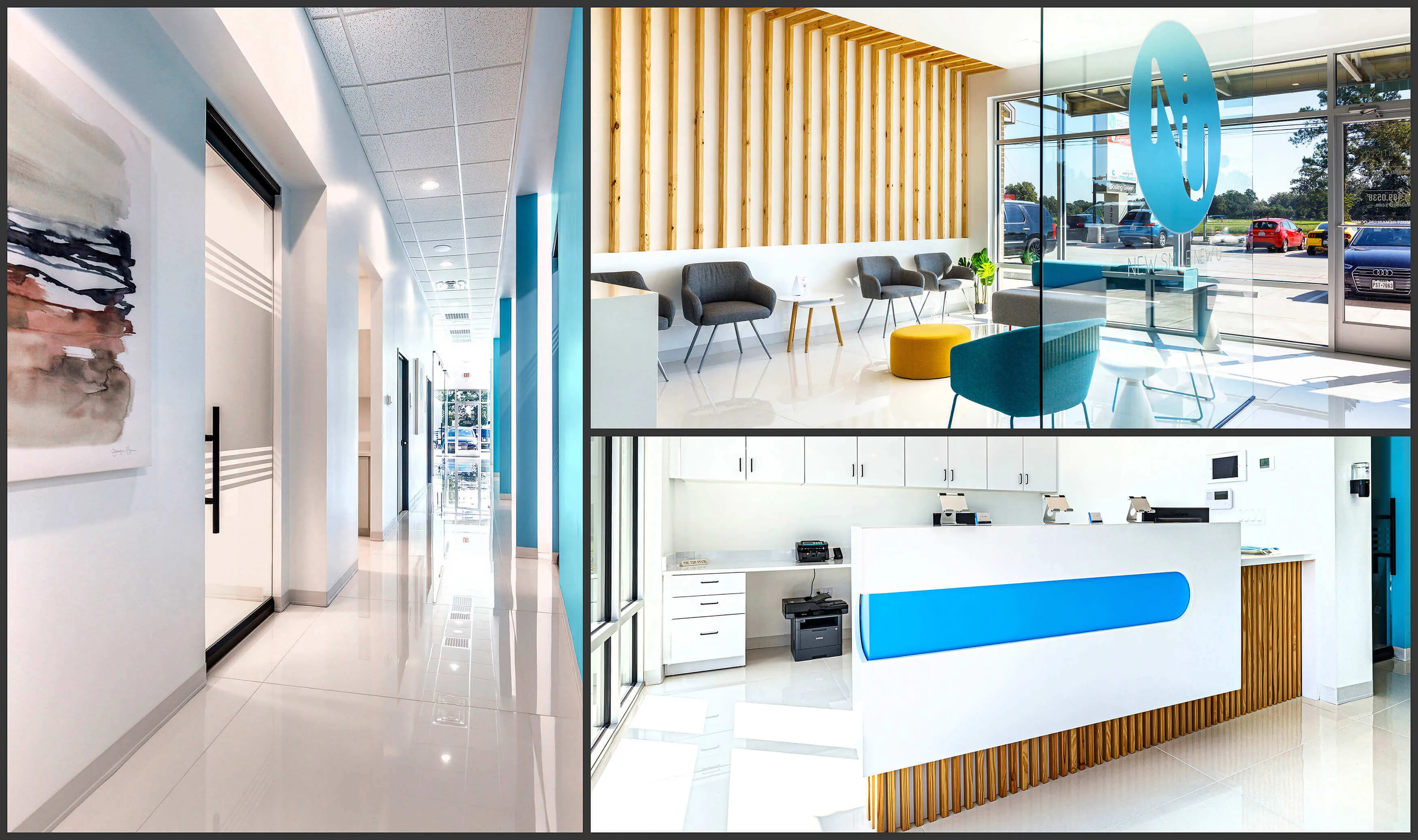 Collage of beautiful and modern Nu Dentistry Missouri City, TX Dental Office