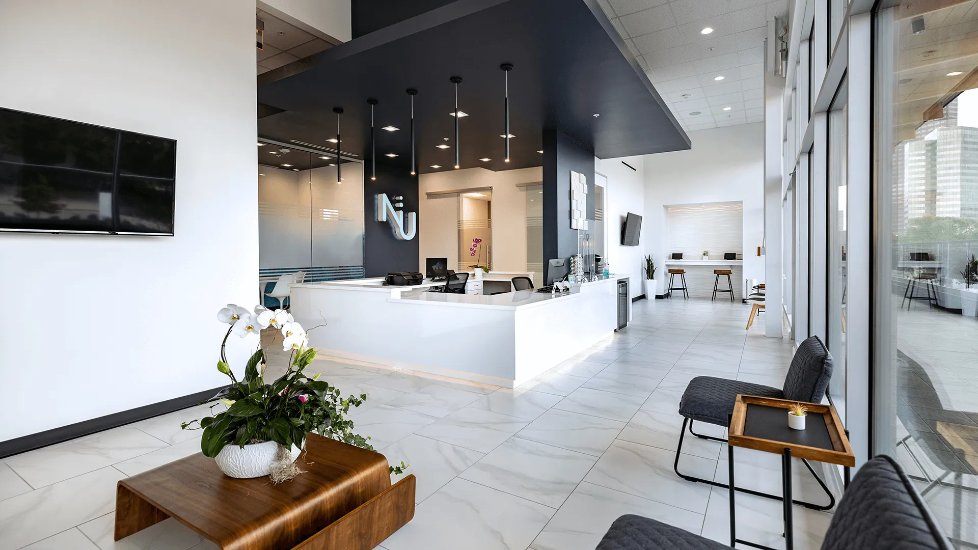Beautiful modern Nu Dentistry office lobby